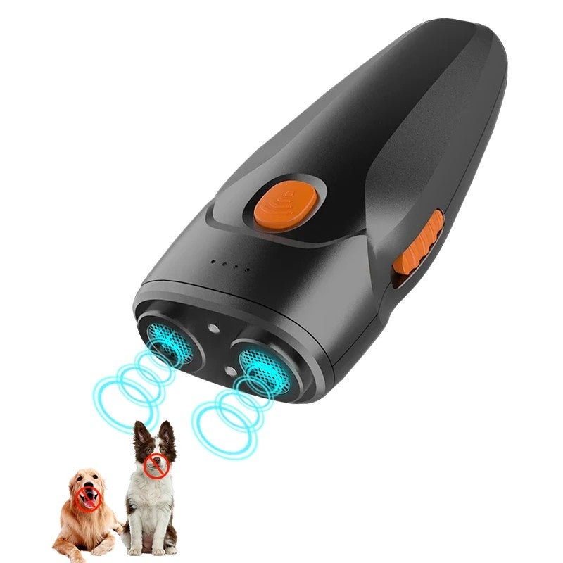Bluejw Outdoor Self-Defense Electric Shock Dog Barking Control Ultrasonic Repeller with LED Flashlight - Handheld Rechargeable Dog Deterrent Training Device - Image 2